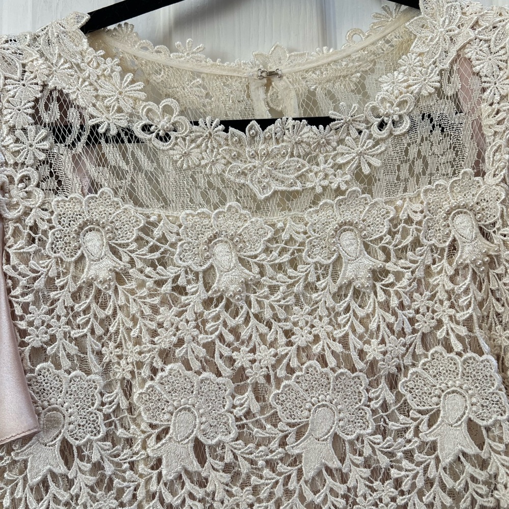 Vintage Cachet by Bari Protas Lace & Satin 80s Bridal Romantic Cottagecore  9/10 - Picture 4 of 8